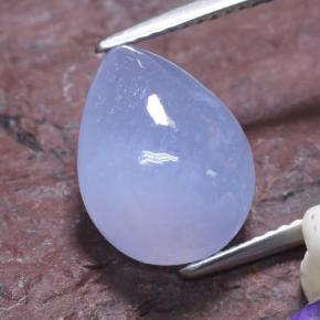 Calcedônia azul natural 5,62ct, formato de pêra, translúcido