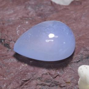 Calcedônia azul natural 5,62ct, formato de pêra, translúcido