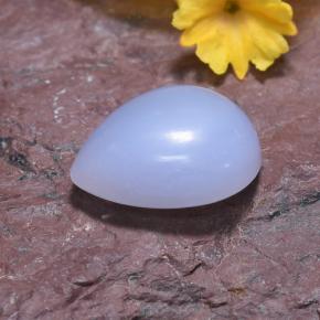 Calcedônia azul natural 3,68ct, formato de pêra, translúcido