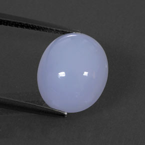 Calcedônia azul natural 5,86ct, corte oval, translúcido