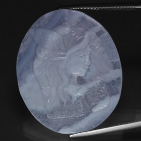 Calcedônia azul natural 37,65ct, transparente, transparente/translúcido