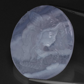 Calcedônia azul natural 37,65ct, transparente, transparente/translúcido