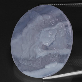 Calcedônia azul natural 37,65ct, transparente, transparente/translúcido