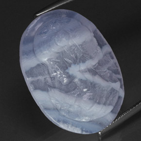 Calcedônia azul natural 24,09ct, transparente, transparente/translúcido