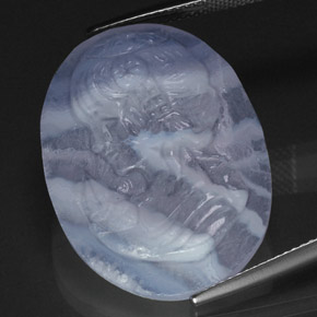 Calcedônia azul natural 24,09ct, transparente, transparente/translúcido