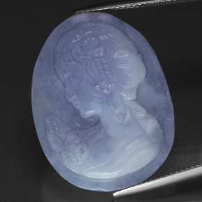Calcedônia azul natural 28,00ct, transparente, transparente/translúcido