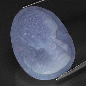Calcedônia azul natural 28,00ct, transparente, transparente/translúcido