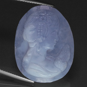 Calcedônia azul natural 28,00ct, transparente, transparente/translúcido