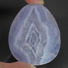 Calcedônia azul natural 121,20ct, transparente, transparente/translúcido
