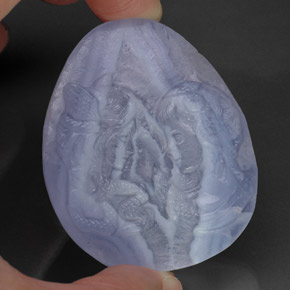 Calcedônia azul natural 121,20ct, transparente, transparente/translúcido