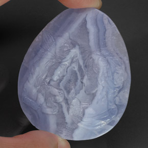 Calcedônia azul natural 121,20ct, transparente, transparente/translúcido