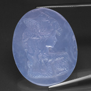 Calcedônia azul natural 53,37ct, transparente, transparente/translúcido