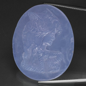 Calcedônia azul natural 53,37ct, transparente, transparente/translúcido