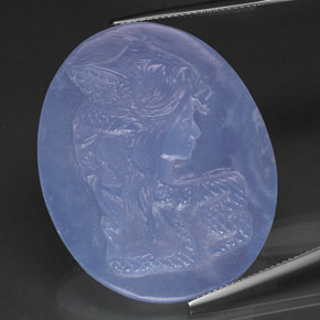 Calcedônia azul natural 53,37ct, transparente, transparente/translúcido
