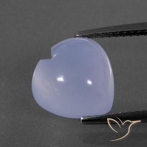 3.82ct Natural Violeta claro azulado Calcedônia, Coração, Transparente/Translúcido
