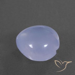 Calcedônia Violeta claro azulado Natural 3.82ct, Coração, Transparente/Translúcido