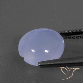 Calcedônia Violeta claro azulado Natural 3.82ct, Coração, Transparente/Translúcido