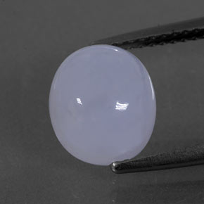 Calcedônia azul natural 3,23ct, corte oval, translúcido