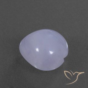 Calcedônia Violeta claro azulado Natural 3.57ct, Coração, Transparente/Translúcido