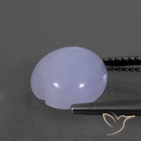 Calcedônia Violeta claro azulado Natural 3.57ct, Coração, Transparente/Translúcido
