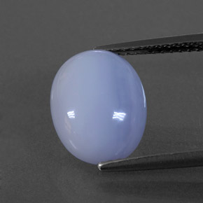 Calcedônia azul natural 3,97ct, corte oval, translúcido
