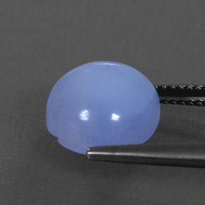 Calcedônia azul natural 5,58ct, transparente, transparente/translúcido