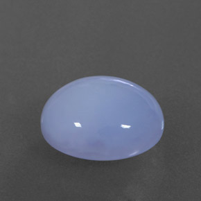 Calcedônia azul natural 4,96ct, corte oval, translúcido