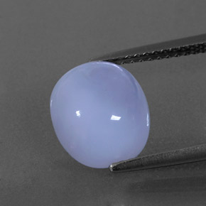 Calcedônia azul natural 3,64ct, corte oval, translúcido