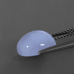 Calcedônia azul natural 3,64ct, corte oval, translúcido