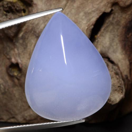 Calcedônia azul natural 36,25ct, formato de pêra, translúcido