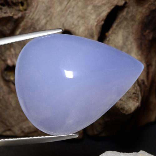Calcedônia azul natural 36,25ct, formato de pêra, translúcido