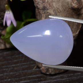 Calcedônia azul natural 33,78ct, formato de pêra, translúcido