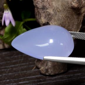 Calcedônia azul natural 33,78ct, formato de pêra, translúcido