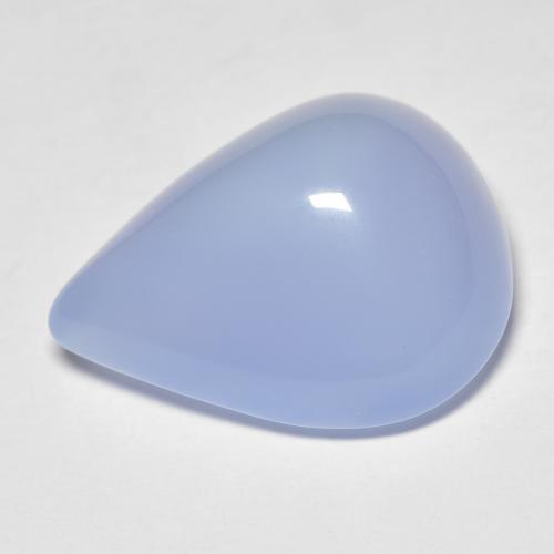 Calcedônia violeta natural 19,18ct, formato de pêra, translúcido