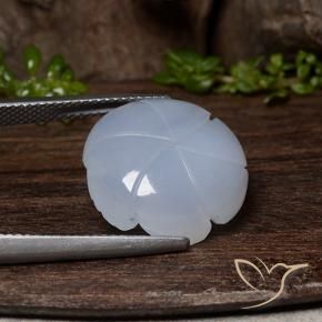 Calcedônia Violeta Azul Natural 11.84ct, Flor cortada, Translúcido