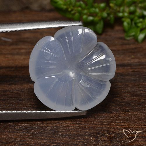 9.24ct Natural Azul claro Calcedônia, Flor cortada, Translúcido