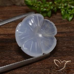 Calcedônia Azul claro Natural 9.24ct, Flor cortada, Translúcido