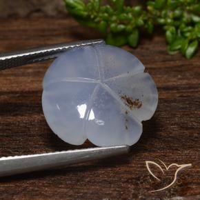Calcedônia Azul claro Natural 9.24ct, Flor cortada, Translúcido