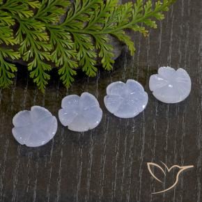 Pedras preciosas de Calcedônia Violeta Azul natural de 21.95 ct, Flor cortada, Translúcido
