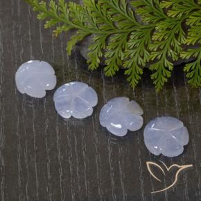 Pedras preciosas de Calcedônia Violeta Azul natural de 21.95 ct, Flor cortada, Translúcido