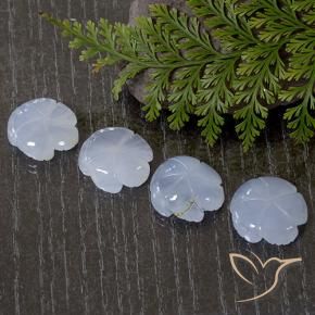 Pedras preciosas de Calcedônia Azul púrpura claro natural de 34.74 ct, Flor cortada, Translúcido