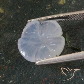 Calcedônia Azul púrpura claro Natural 5.46ct, Flor cortada, Translúcido