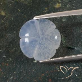 Calcedônia Azul púrpura claro Natural 5.46ct, Flor cortada, Translúcido