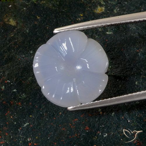 8.75ct Natural Azul claro Calcedônia, Flor cortada, Translúcido