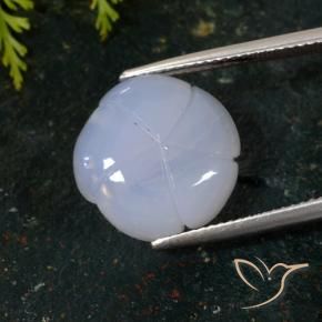 Calcedônia Azul claro Natural 8.75ct, Flor cortada, Translúcido