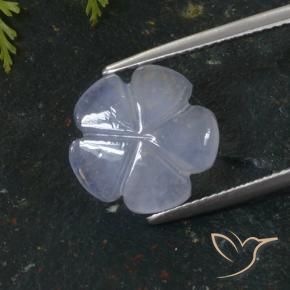 Calcedônia Azul púrpura claro Natural 5.64ct, Flor cortada, Translúcido