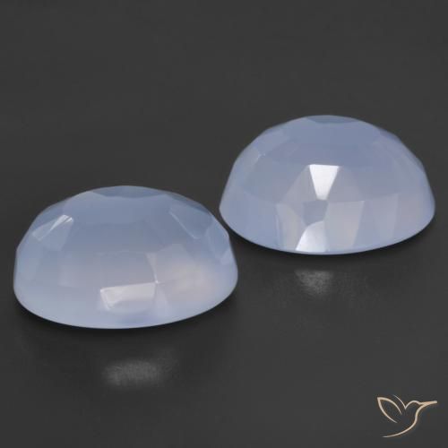 Pedras preciosas de Calcedônia Violeta Azul natural de 9.08 ct, oval, Translúcido