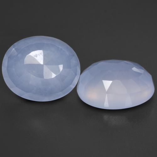 Pedras preciosas de calcedônia azul natural de 8,71 ct, corte oval, translúcido