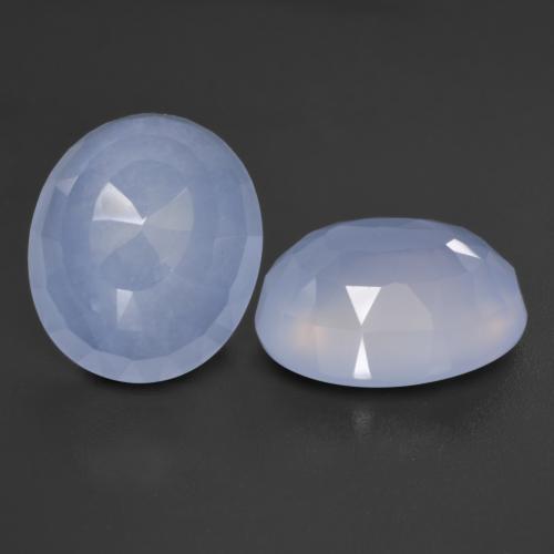 Pedras preciosas de calcedônia azul natural de 8,71 ct, corte oval, translúcido