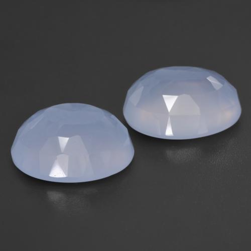 Pedras preciosas de calcedônia azul natural de 8,71 ct, corte oval, translúcido